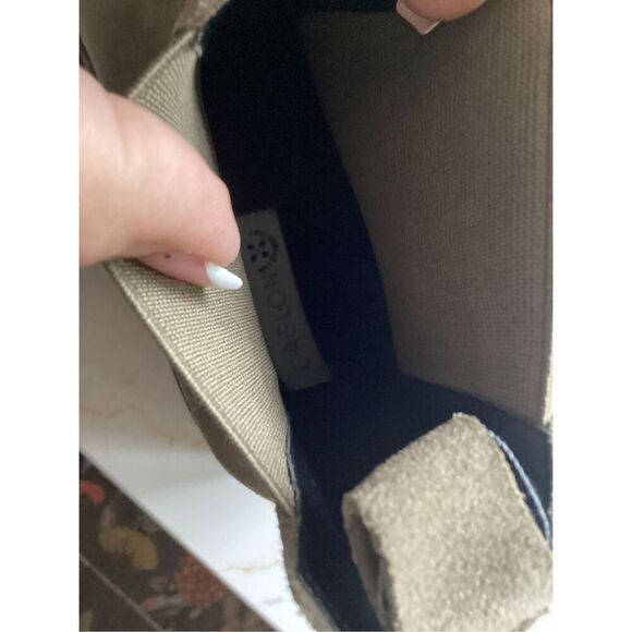 NEW Caslon Womens Miller Chelsea Ankle Boot Sz 9 Olive Suede - Picture 7 of 8